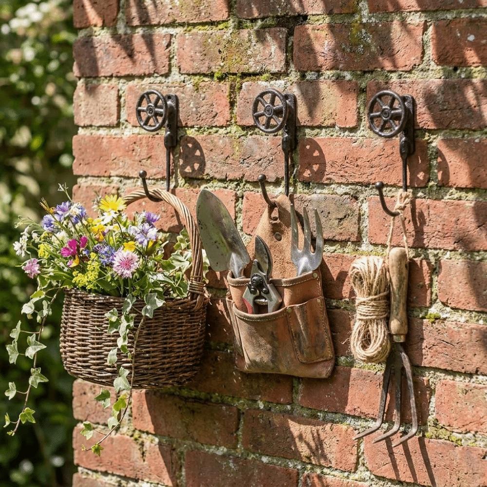 Iron Wall Hanging Hook Rustic Coat Hanger Retro Key Organizer Courtyards