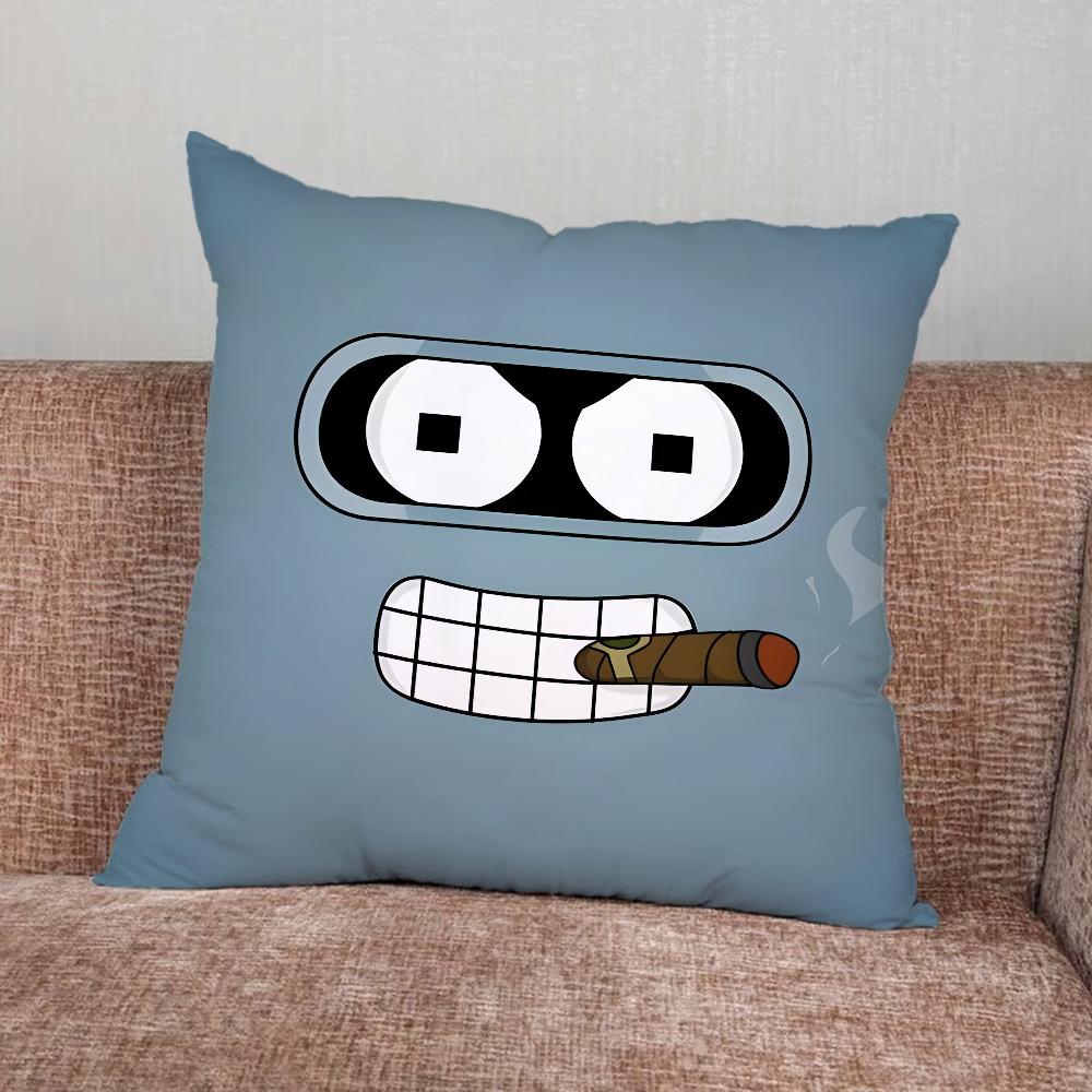 F-Futurama Anime B-Bender  Pillow Case For Home Bedroom Car Office Decoration Living Room Sofa Cushion Cover Suitable