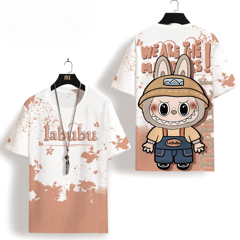 Hot Selling Labubu T-shirt Neutral Cartoon Anime 3D Printed Fashion Children's Clothing Youth Short Sleeve Tees Pluzsize Labubu Shirt