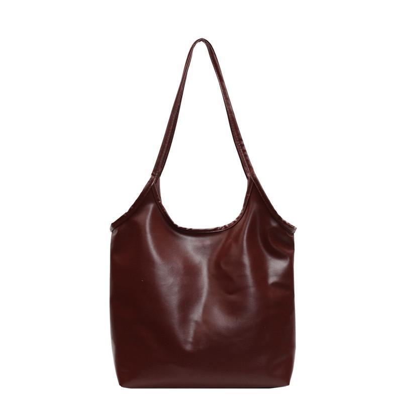Modern Capacity Large Womens Tote Bag Cozy Pu Handbag Available In Black Brown And Khaki