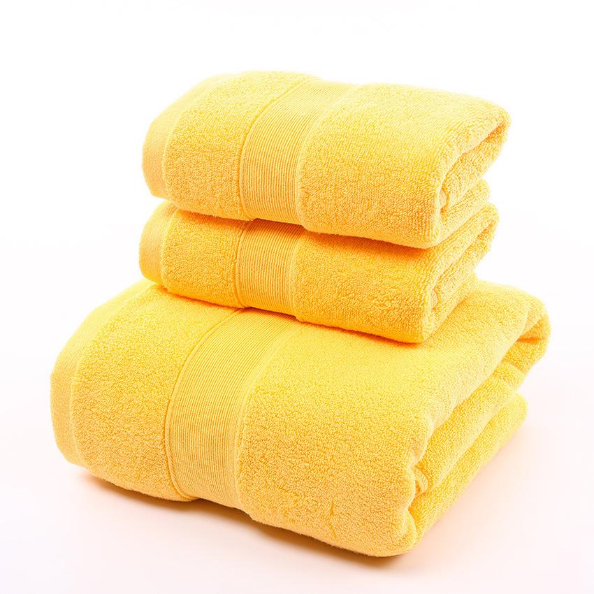 100% Cotton Face Towel Thick Jacquard Solid Color Quick-Dry Bath Towels Set Home Bathroom Hotel Adults Toalla Toalha De Banho