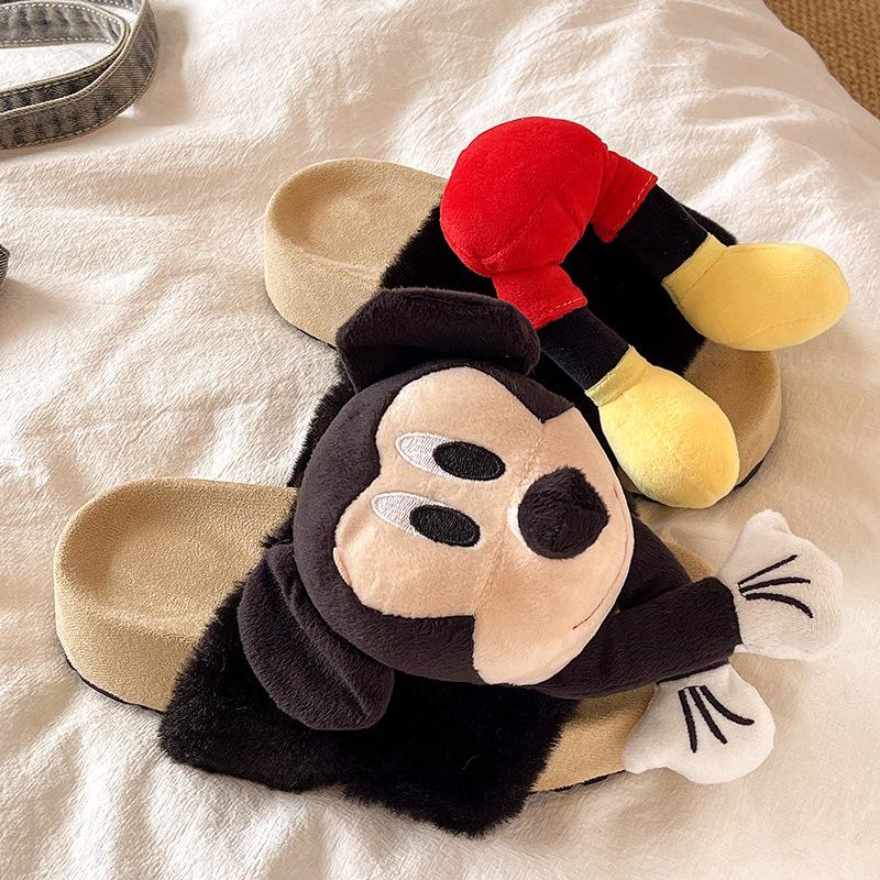 

Однословные трехмерные тапочки Микки на толстой подошве, пушистые, осенне-зимние, модные, мультяшные, для улицы, теплые, полузакрытые, хлопковые тапочки для девочек 40 чёрный