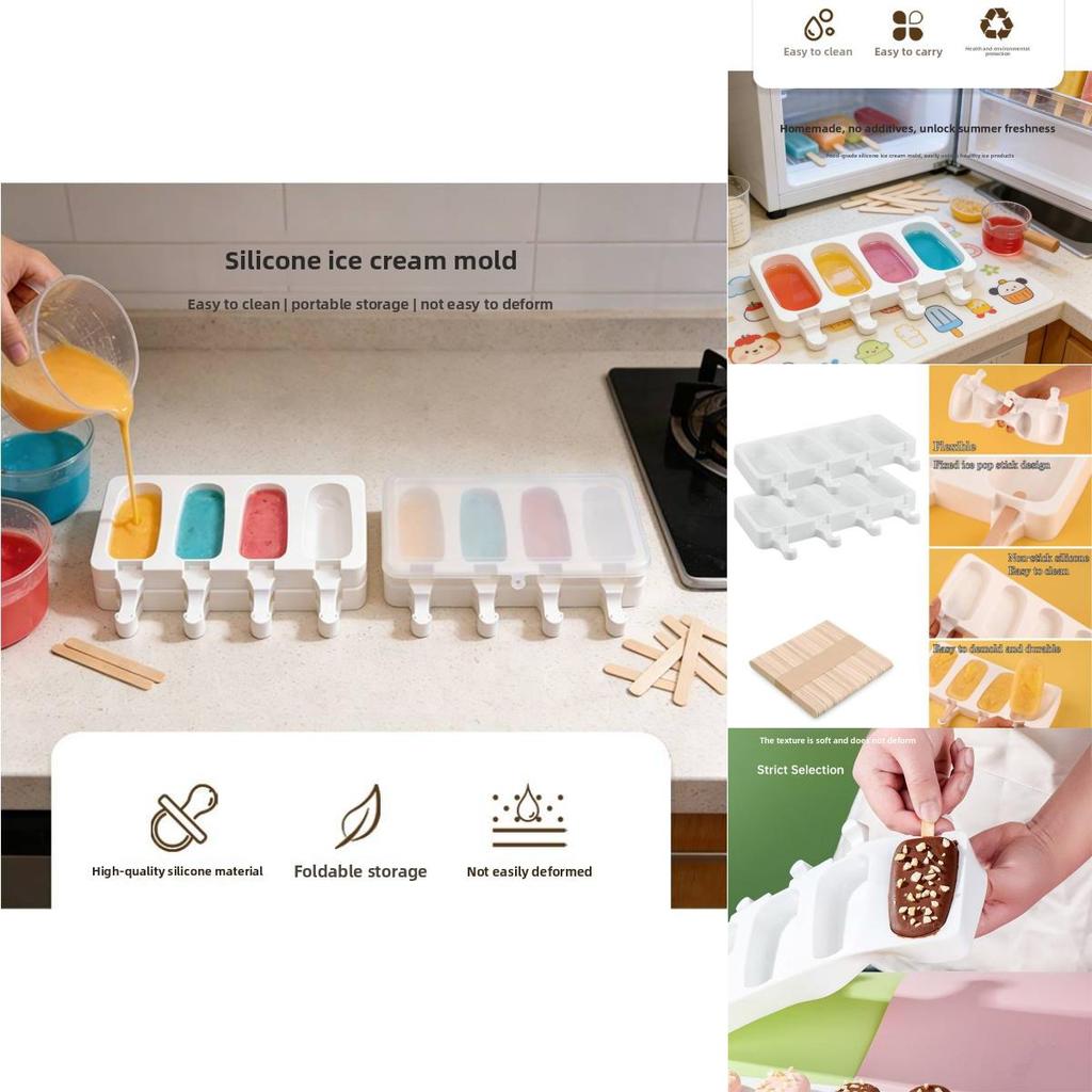 Creative Silicone Ice Pop Mold With Cover For Homemade Frozen Desserts
