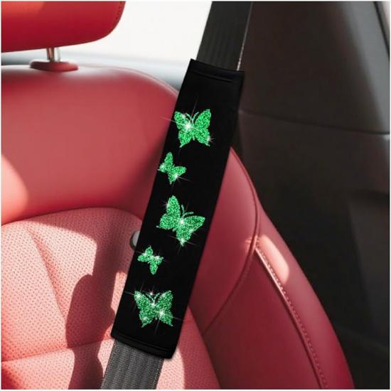 2PCS Car Seat Belt Covers, Polyester Fiber Vehicle Seatbelt Cushion Pad Protector, Automotive Safe Strap Cover Pad Help Protect Neck And Shoulder,