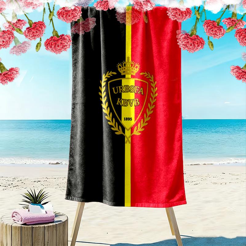 Belgica Print Beach Towel, Large Soft Quick Dry Towel for Beach Camping Swimming