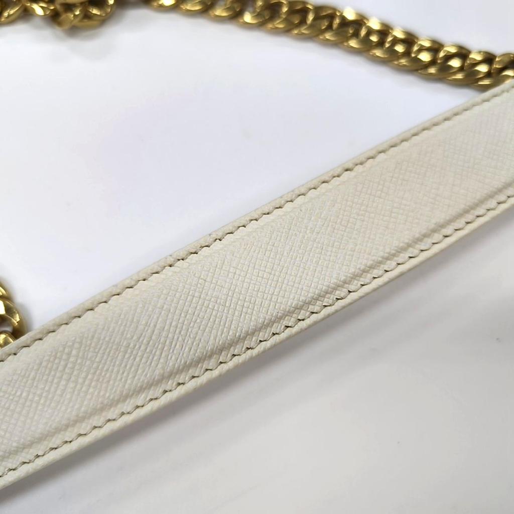 [Pre-Owned] Mini White Leather Shoulder Bag - Good #QOHS3F