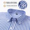 Basic Oxford Dress Shirt For Men Long Sleeve Cotton Solid Casual Plaid Striped Social Business Male