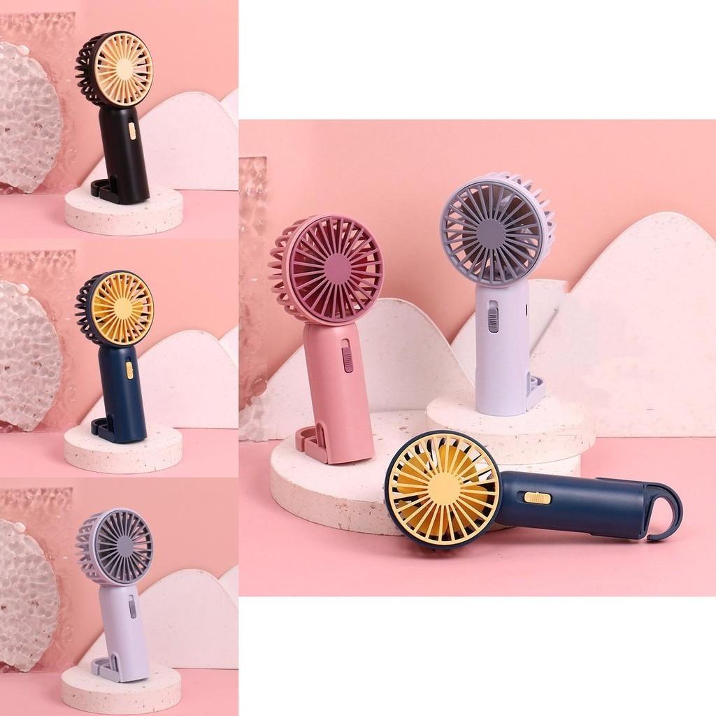 Adorable Cartoon Style Handheld Mini Fan With Custom Logo Usb Rechargeable 4-blade Low Noise