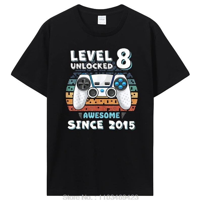 Nivelul 8 Deblocat Minunat Din 2015 Tricou pentru a Opta Zi de Naștere Fiu Băiat Amuzant Gamer Al 8-lea 8 Ani Tricou de Ziua de Naștere Topuri Cadou Îmbrăcăminte