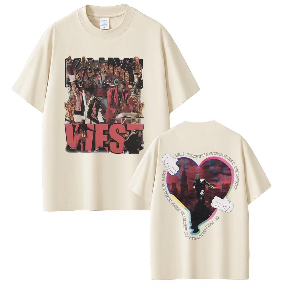 

Графическая футболка с принтом Kanye West Heartbreak Унисекс Женская Хип-хоп Мода Поп-музыка Футболка Унисекс Короткий рукав Чистый хлопок Уличная одежда M
