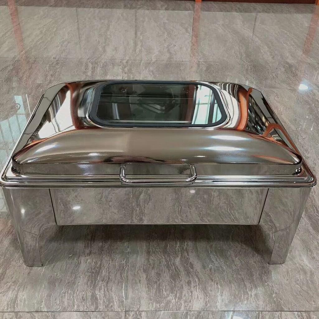 Stainless Steel Buffet Stove Electric Heating Square Hotel Dining Furnace Thicken Insulated Buffet Heating Stove