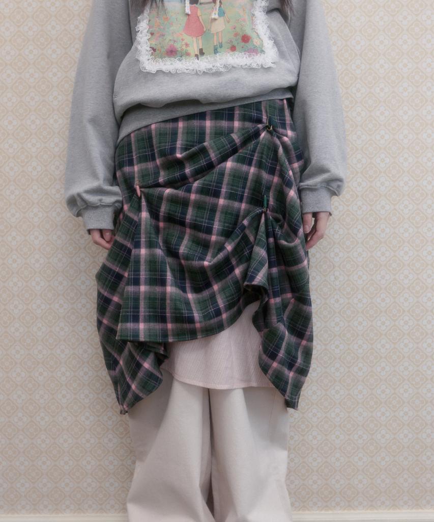 Aiiiai Pin-Up Check Layered Skirt