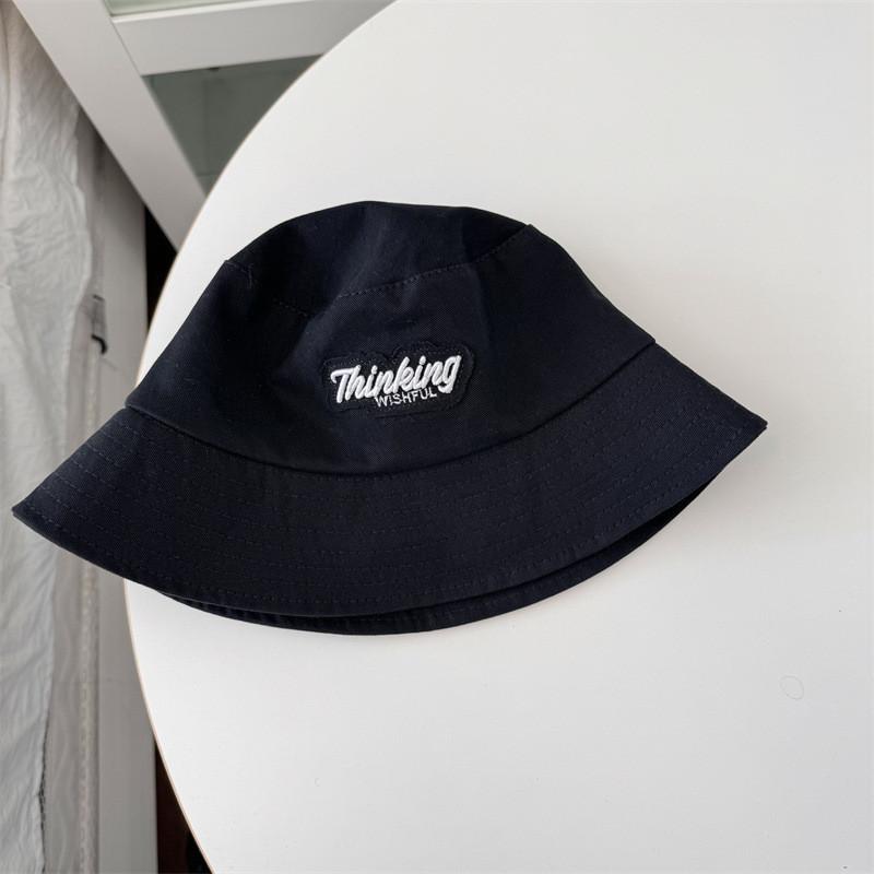 Черная панама женская летняя в корейском стиле, широкополая шляпа-ведро для подтяжки лица