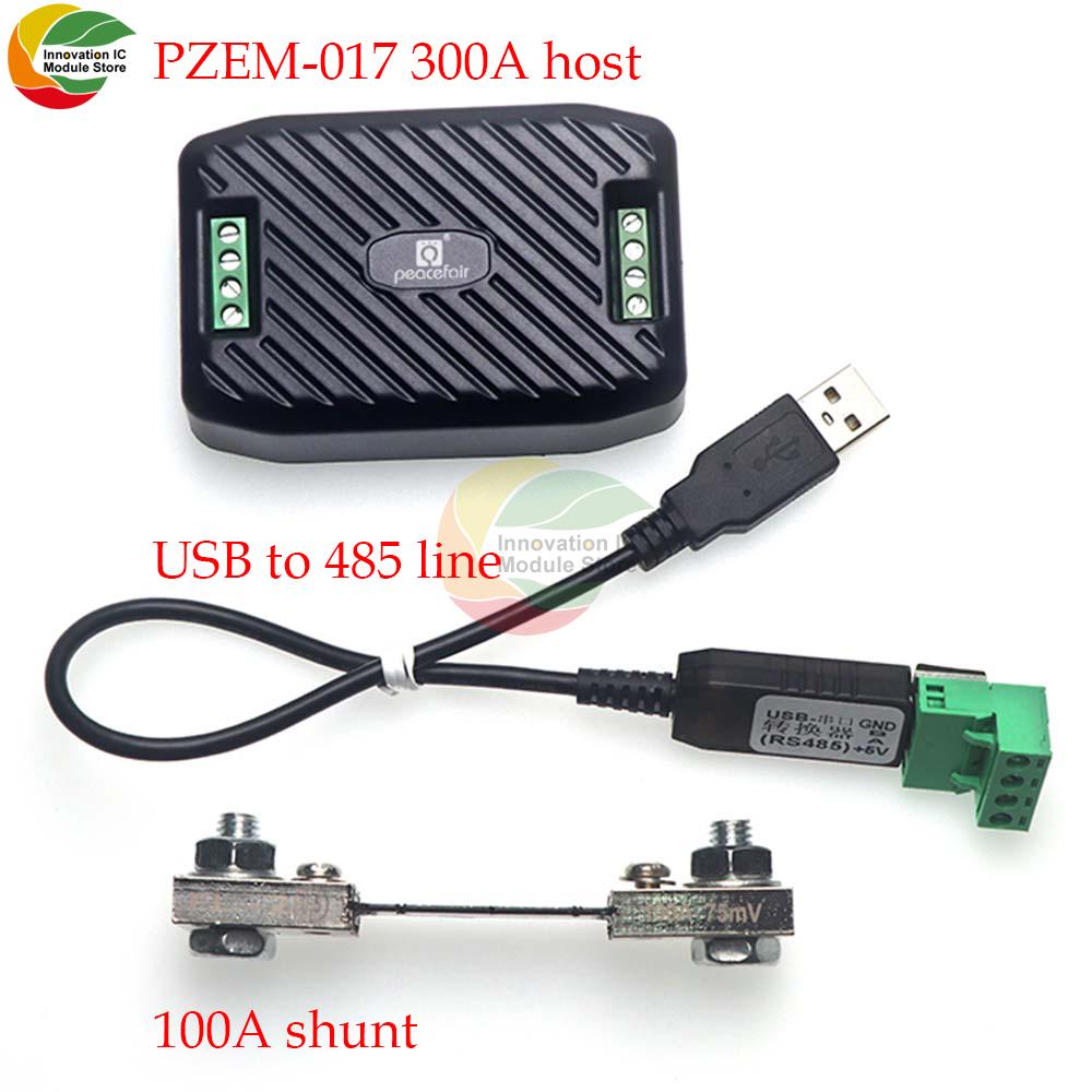 Peacefair Newest PZEM-017 DC 0-300V Voltmeter Ammeter RS485 Modbus Voltage Current Power Energy Meter Electric Watt Meter