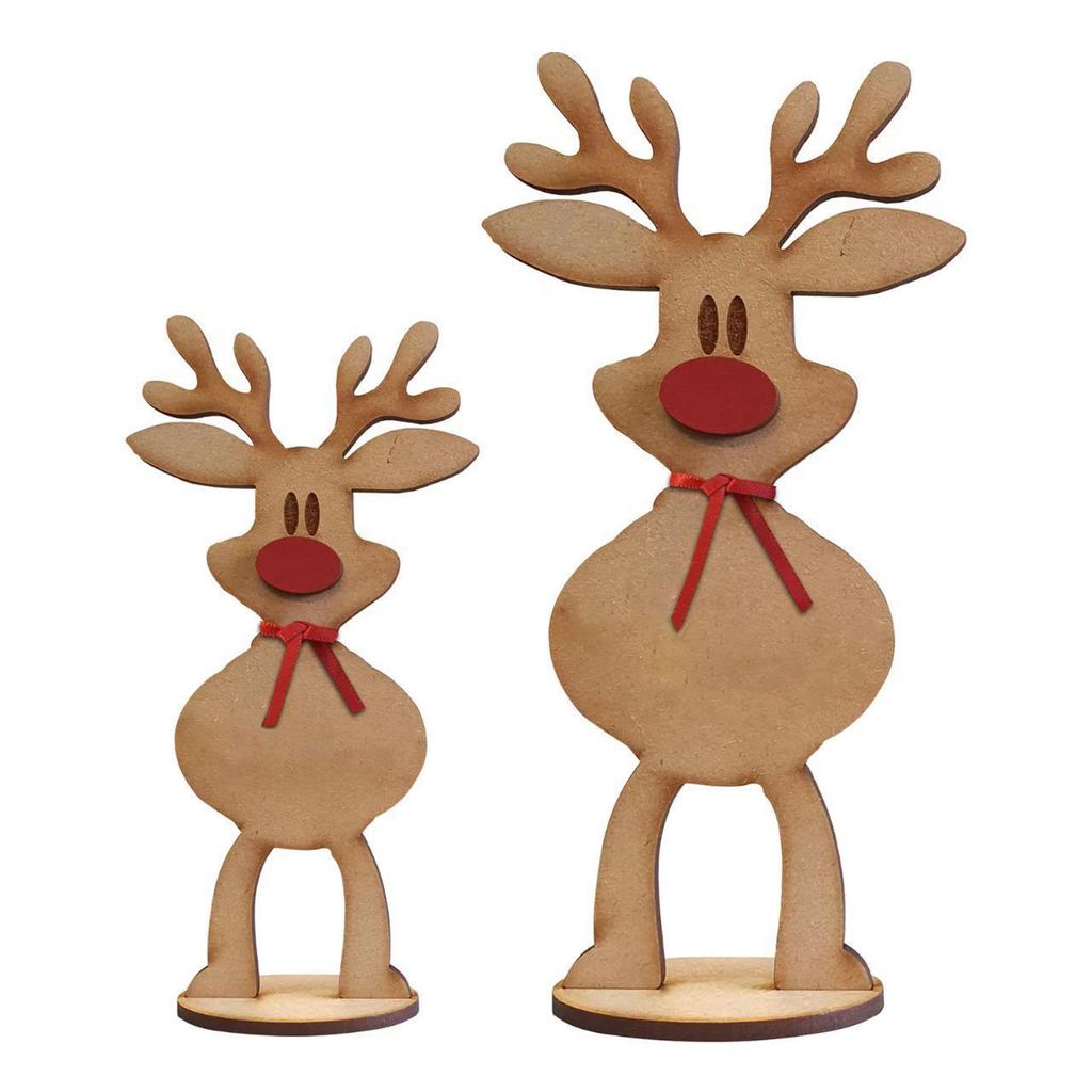 Personalized Freestanding Reindeeres Family Names Christmas Deer Reindeeres Standing Tabletop Table Ornament Home Decoration