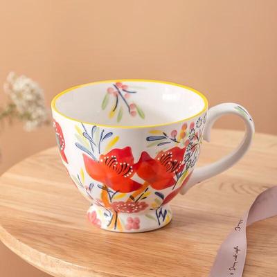 JOYYE Large Capacity Underglaze Ceramic Mug with Spoon