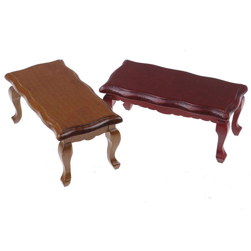 1:12 Wooden Tea Table For Dolls Mini Furniture Toys Dollhouse Pretend Play Toy