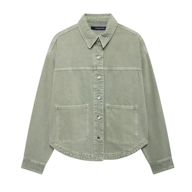 Fashion Style 2024 Autumn New Women's Clothing Stylish Cotton Long Sleeves Denim Jacket Coat 0108229