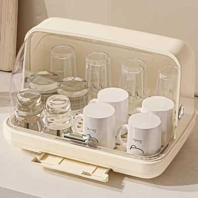 Desktop-Becher-Lagerregal, staubdichte Wasserbecher-Aufbewahrungsbox, Glasbecherablage, Abtropfbecherregal, Getränkehalter