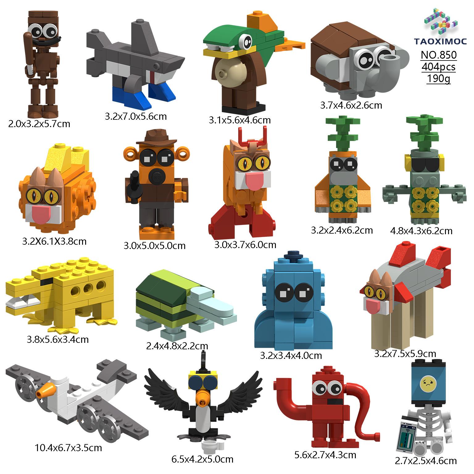 Tungtungtungsahur Mutated Wooden Stick Human Crocodile Building Block Model Toy Brainrot Figurine Figurine