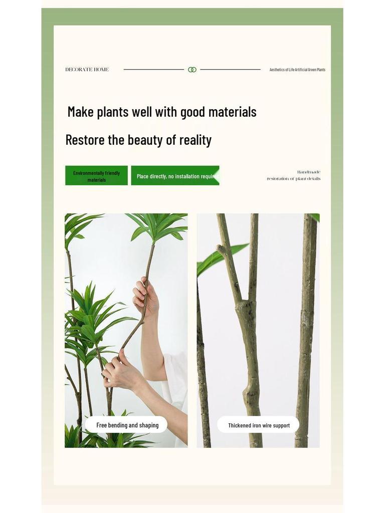 Luxurious Bionic Lily & Bamboo Indoor Decor: Large Artificial Greenery for Living Space