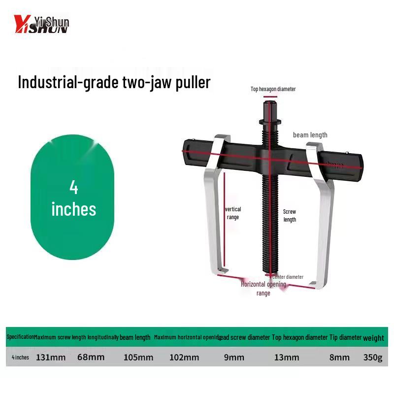 Two-Jaw Multi-Function Bearing Puller for Shaft and Wheel Disassembly
