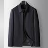 Men's Spring/Autumn Business Casual Jacket with Lapel and Zipper for Mid-Aged and Young Professionals