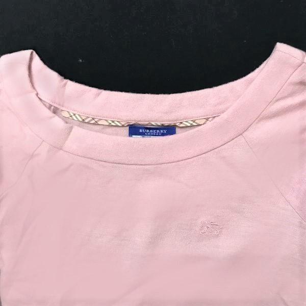 BURBERRY BLUE LABEL short sleeve knit mini dress S-M 36 pink wool Japan(USED)