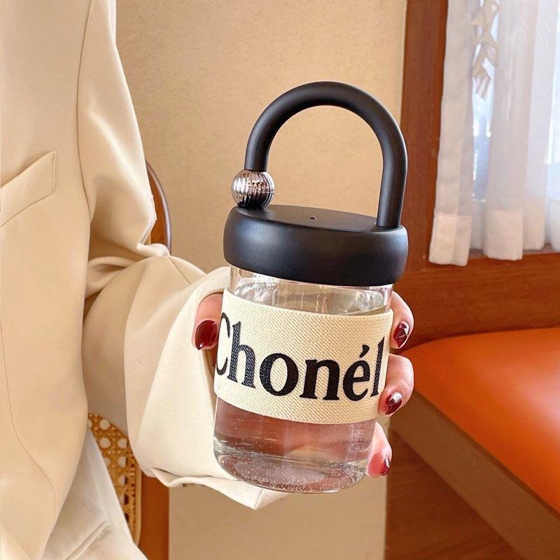 

Маленькая чашка фэн-шуй с ручкой, рукав для чашки, стеклянная чашка, простой стиль, офисная чашка для воды большой вместимости, подарочная чашка 450ml