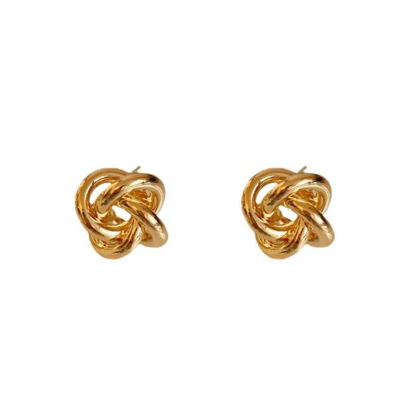 Women's Small Crowd Can Use Hollow Winding Fried Dough Twists Simple Earrings