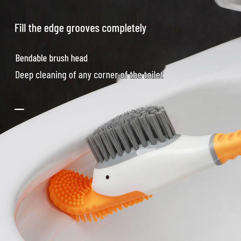 Creative Wall-Mounted Soft Bristle Toilet Brush with Long Handle