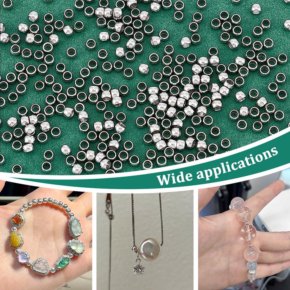 500Pcs 304 Stainless Steel Spacer Beads, Rondelle, Stainless Steel Color, 3x2mm, Hole: 1.8mm, 500pcs/set