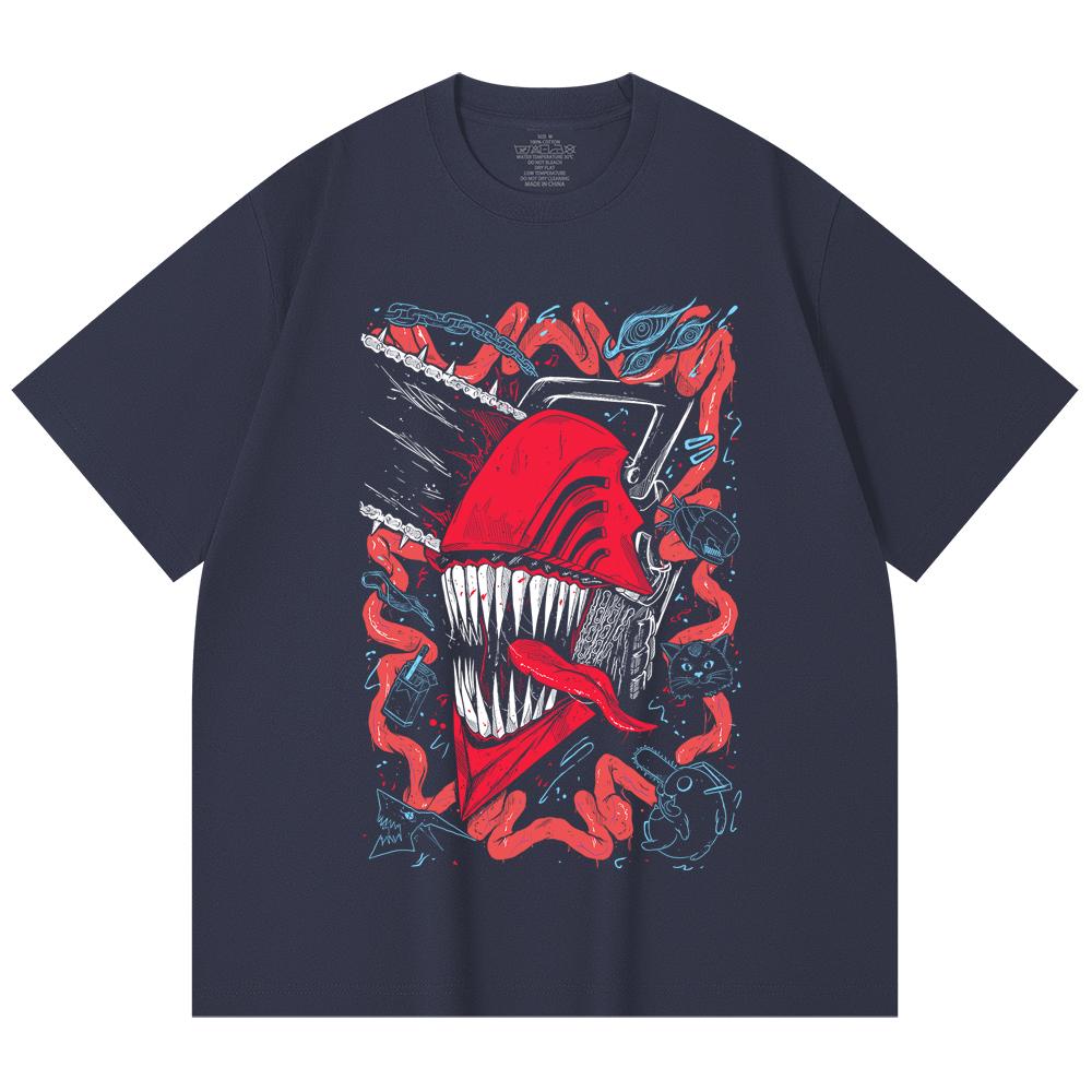 230 Gsm 100% Cotton Chainsaw Man V29 Denji Print Unisex Heavy Cotton T Shirt