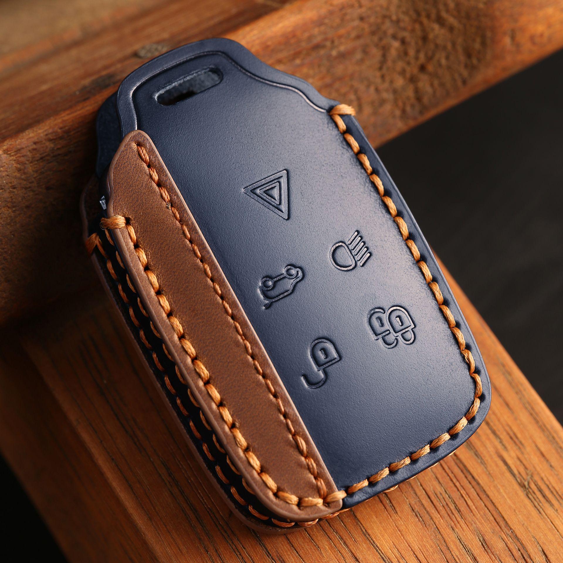 

Customized for old Land Rover key cover 10-12 years Land Rover Range Rover Sport leather high-end case buckle синій