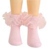 Girls Puffy Lace Socks Kids Combed Cotton Ruffled Trim Solid Ankle Socks Baby Girl Skirt Outfit Accessories