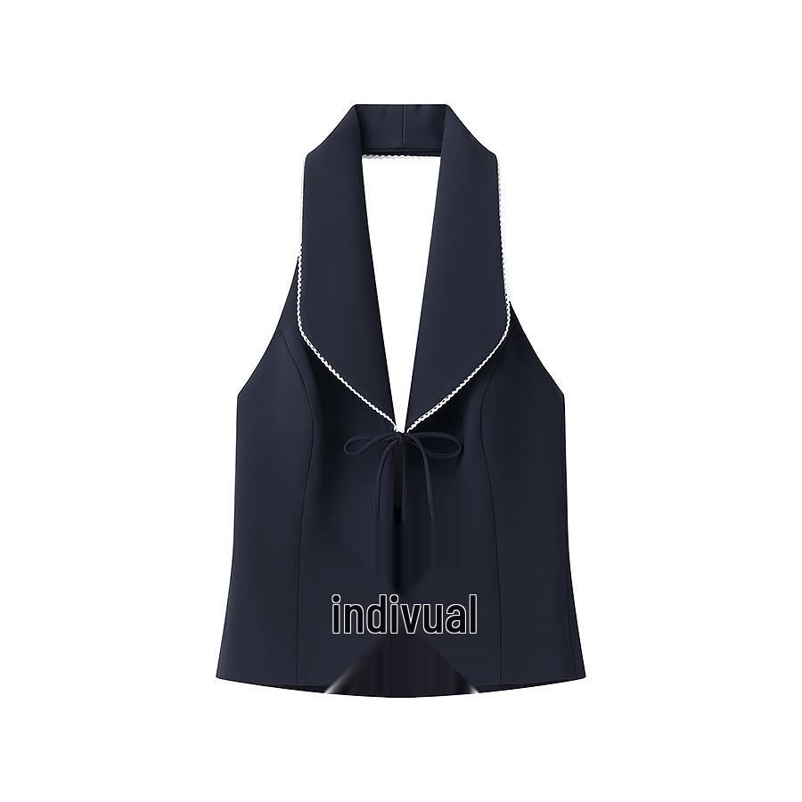 

Women s Spring 2025 Street Fashion Lace Halter Vest Large