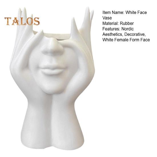 Face Flower Vase White Female Form Face Dining Table Centerpiece Modern Nordic Style Decorative Art Vase for Home Living Room Office Book Shelf Decor