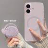 Lila Elefantenbaby Magnetischer Gürtelhalter für iPhone Transparente Niedliche Hülle Weiche Handyhülle