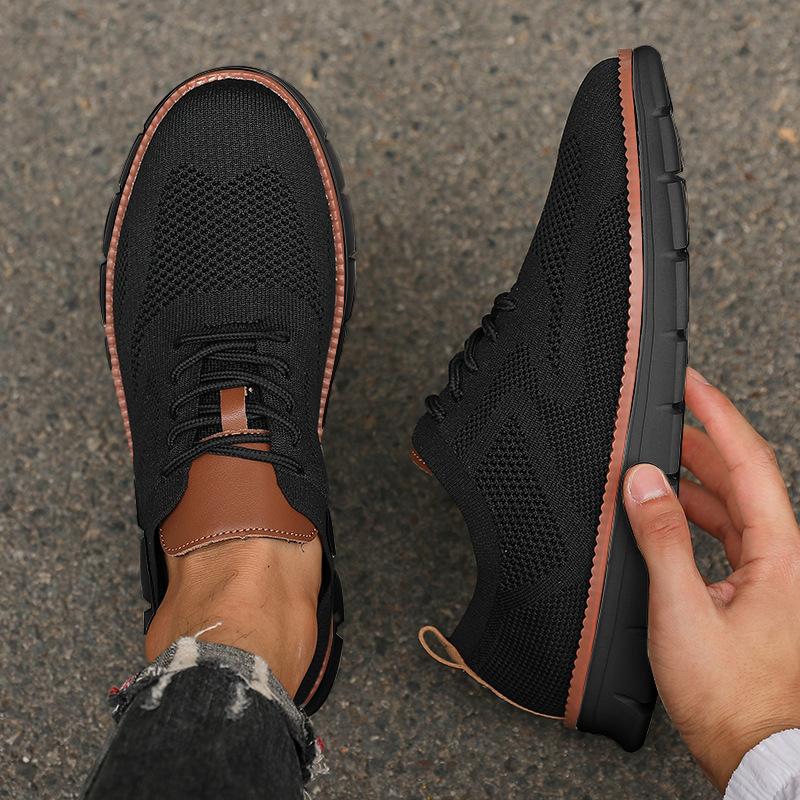 Fashion Men's Casual Shoes Breathable Minimalist Shock-Absorbing Lace-Up Walking Shoes Comfortable Casual Travel Sneakers Men