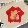 2026 Summer New Cute Animal Capybara Fashion Print Children's Short-Sleeve T-Shirt