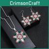Snowflake Necklace Set With Rhinestone Decor And Alloy Chain Christmas For