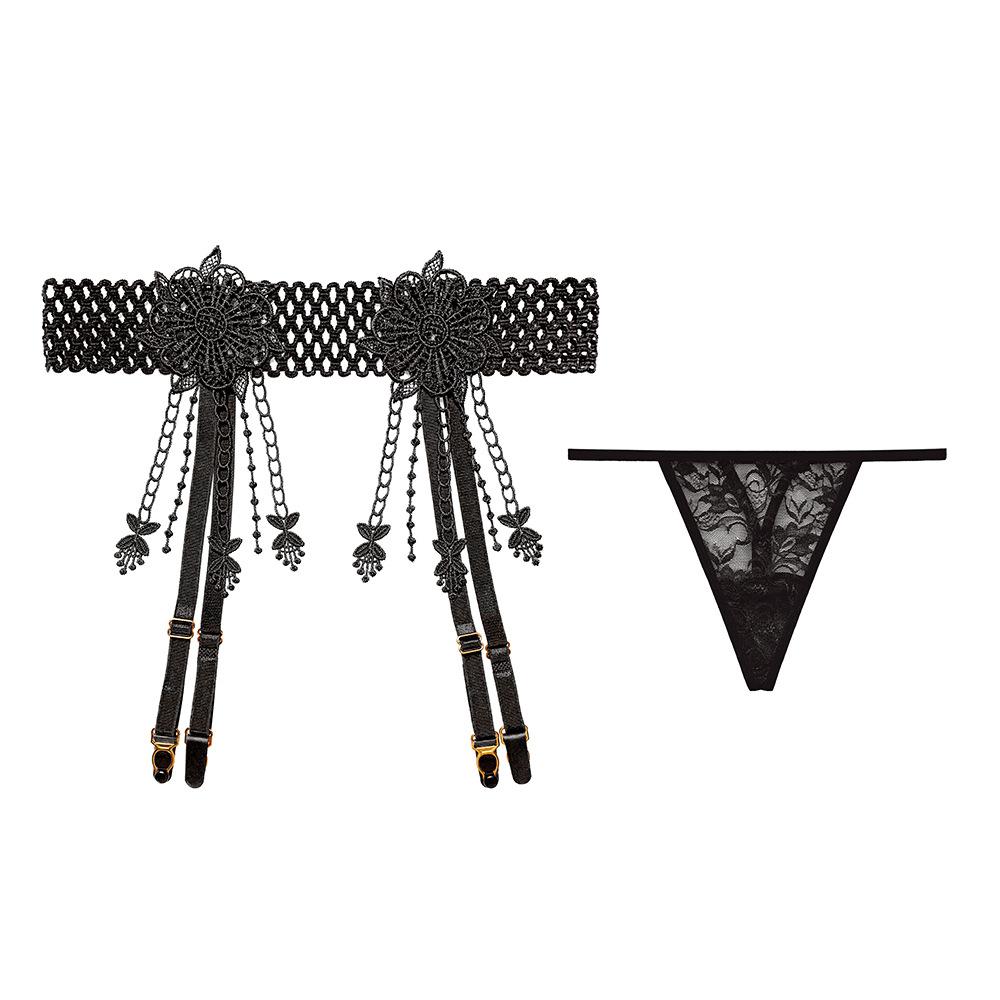 Sexy Women lingerie Stockings Garter Belt Set Lace Tassel Open Crotch Lingerie Sexy Hot Erotic Lace Porn Erotic Lingerie