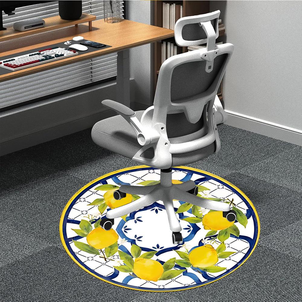 

1pc Lemon Decorative Chair Carpet for Office, Soft Comfortable Mat For Office, Living Room, Bedroom, Machine Washable Carpet yy251112072 80cm by 80cm