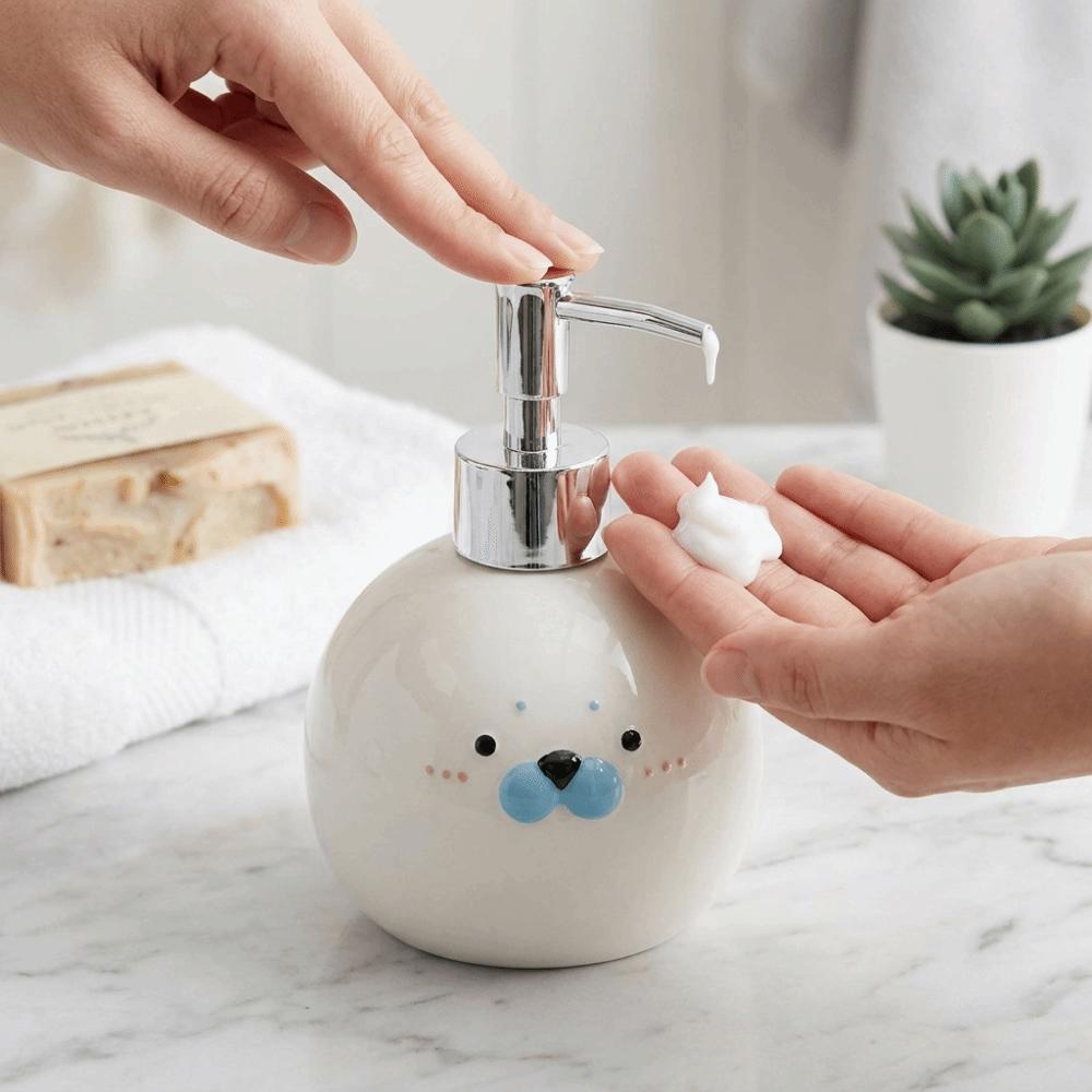 350ML Dichtende Flüssigseifenflasche Pumpenart Dichtkopf Lotion Spender Flüssigseife