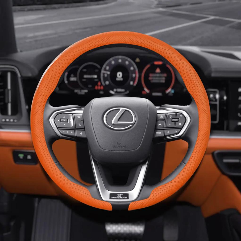 Car 8D Nappa Leather Steering Wheel Cover For Lexus F Sport ES200 ES300 RX300 LS500h GS300 IS300 CT200h NX300 UX300 LX570 GX BR7