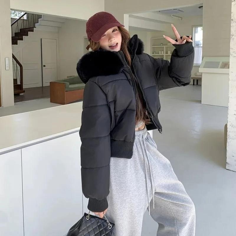 Ladies Down Padded Jacket Lapel Fashion Joker Winter Coat Temperament Korean Women Outwear