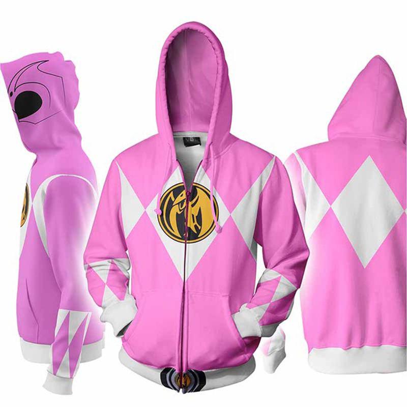 Mighty Morphin Power Rangers Cosplay 3d Printing Hoodie With Premium Quality
