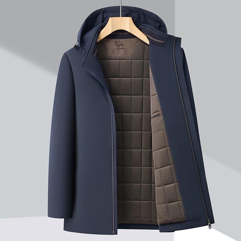 

Men s Thickened Mid-length Winter Cotton Coat with Lapel - 2025 Collection 170