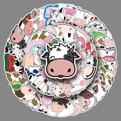 50 Cartoon Ins Style Cute Cow Decorative Scooter Suitcase Motorcycle Motorcycle Motorcycle Car Stickers