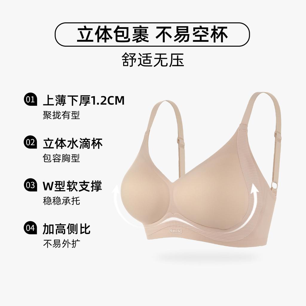 Anti-gravity lift seamless jelly soft support without steel ring upper support breast bra cover